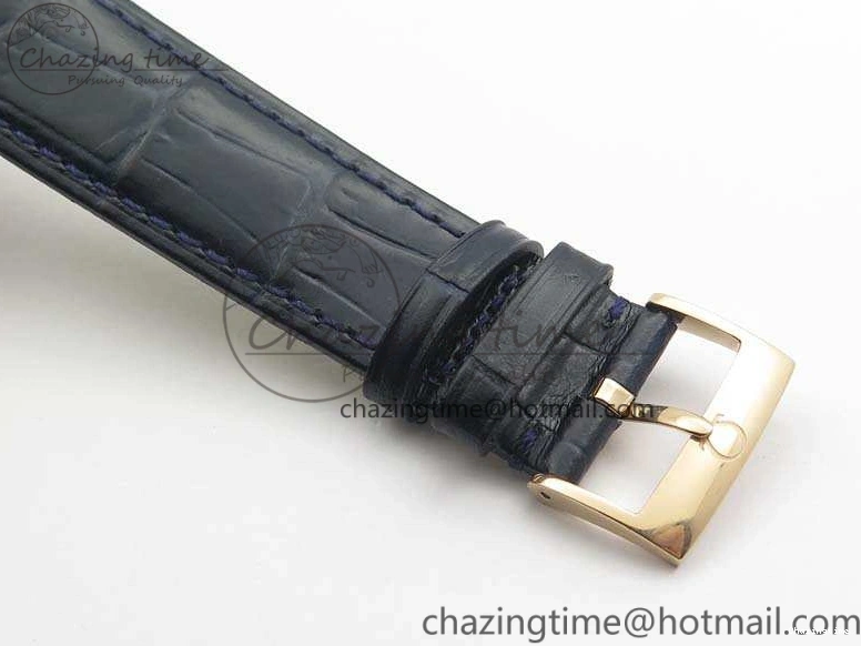 0414 Snug Seamaster Edizione Venezia RG Best Edition Blue Dial On Leather Strap A 8126